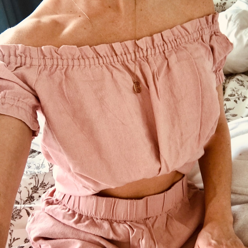 Vero Moda 2 Piece Pastel Matching Top + Shorts